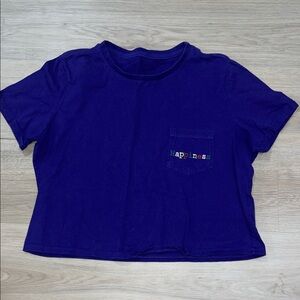 Purple Crop Top with Pocket Detail